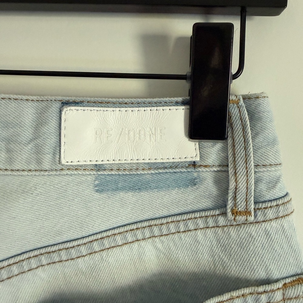 $295 Re/Done 90s High Rise Loose Bleach Destroy - 25 - Picture 12 of 15